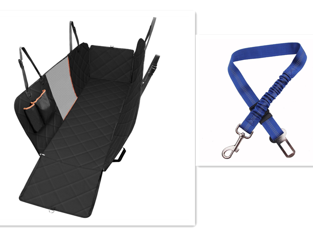 Dog Car Seat Cover View Mesh Pet Carrier Hammock Safety Protector Car Rear Back Seat Mat With Zipper And Pocket For Travel - Paw Pet