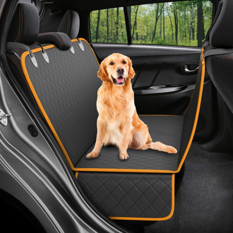 Dog Car Seat Cover View Mesh Pet Carrier Hammock Safety Protector Car Rear Back Seat Mat With Zipper And Pocket For Travel - Paw Pet