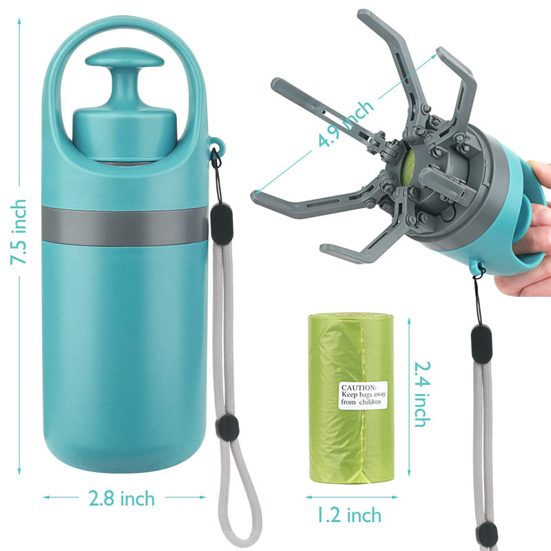 Portable Lightweight Dog Pooper Scooper With Built-in Poop Bag Dispenser Eight-claw Shovel For Pet Toilet Picker Pet Products - Paw Pet