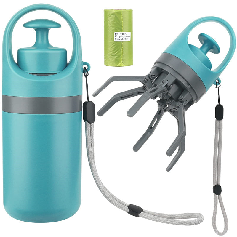 Portable Lightweight Dog Pooper Scooper With Built-in Poop Bag Dispenser Eight-claw Shovel For Pet Toilet Picker Pet Products - Paw Pet