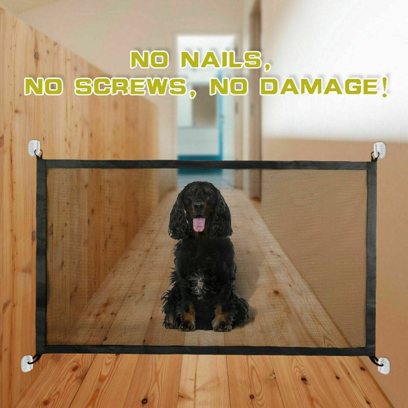 Pets Dog Cat Baby Safety Gate Mesh Fence Magic Portable Guard Net Stairs Doors - Paw Pet