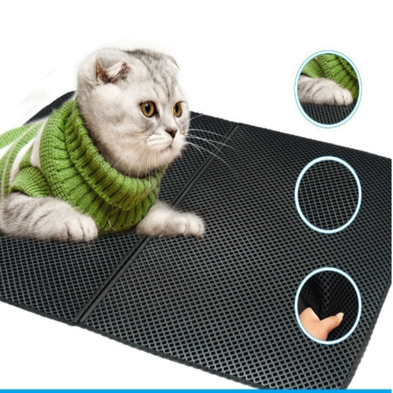 Waterproof Pet Cat Litter Mat EVA Double Layer Cat Litter Trapping Pet Litter Cat Mat Clean Pad Products For Cats Accessories - Paw Pet