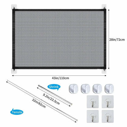 Pets Dog Cat Baby Safety Gate Mesh Fence Magic Portable Guard Net Stairs Doors - Paw Pet