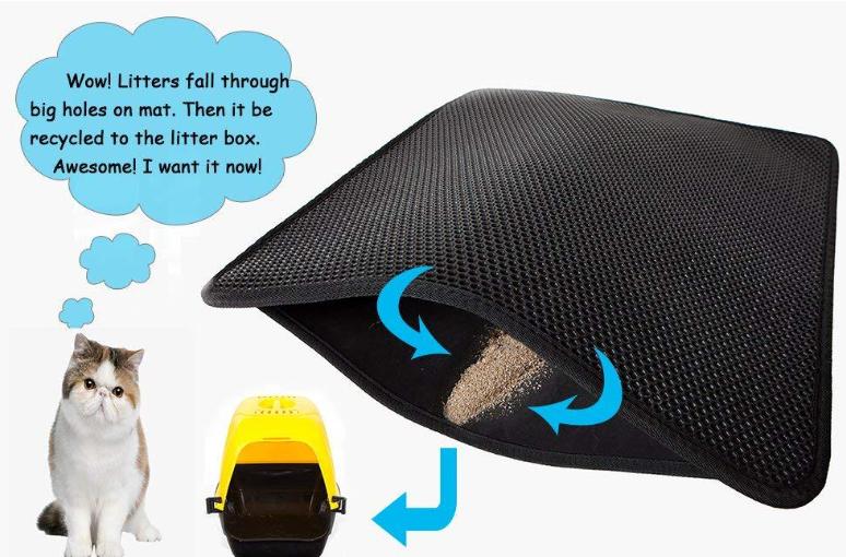 Waterproof Pet Cat Litter Mat EVA Double Layer Cat Litter Trapping Pet Litter Cat Mat Clean Pad Products For Cats Accessories - Paw Pet