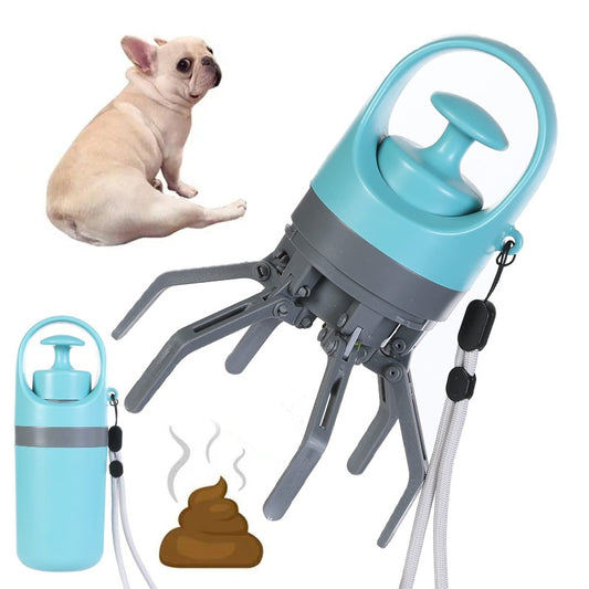 Portable Lightweight Dog Pooper Scooper With Built-in Poop Bag Dispenser Eight-claw Shovel For Pet Toilet Picker Pet Products - Paw Pet