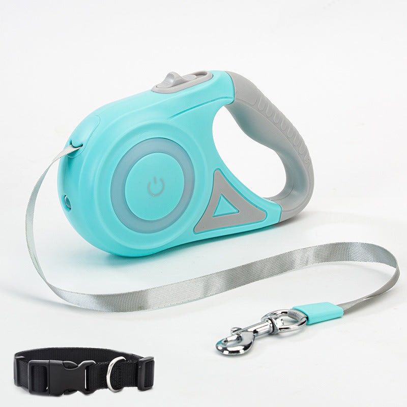 Dog Leash Retractable Leash And Dog Collar Spotlight Automatic Pet Dog Cat Traction Rope For Small Medium Dogs Pet Product - Paw Pet