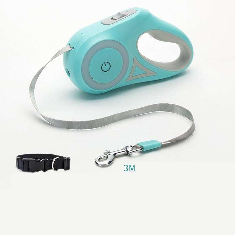 Dog Leash Retractable Leash And Dog Collar Spotlight Automatic Pet Dog Cat Traction Rope For Small Medium Dogs Pet Product - Paw Pet