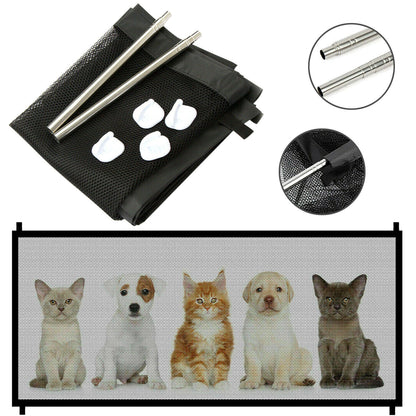 Pets Dog Cat Baby Safety Gate Mesh Fence Magic Portable Guard Net Stairs Doors - Paw Pet