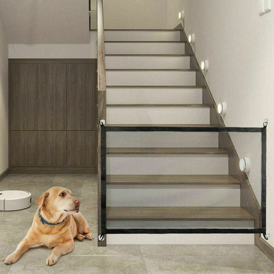 Pets Dog Cat Baby Safety Gate Mesh Fence Magic Portable Guard Net Stairs Doors - Paw Pet