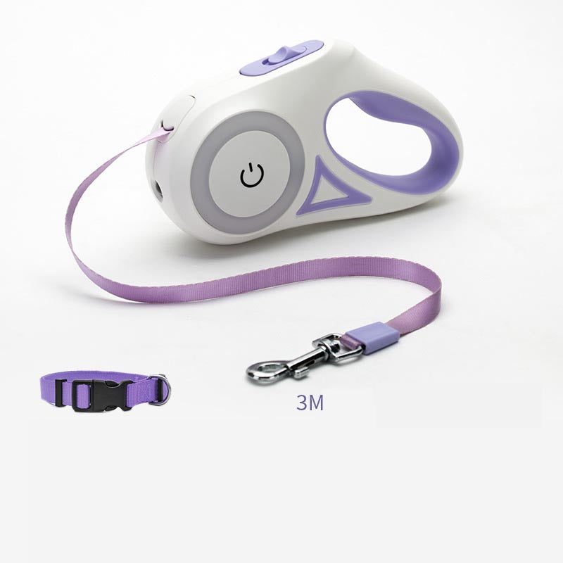 Dog Leash Retractable Leash And Dog Collar Spotlight Automatic Pet Dog Cat Traction Rope For Small Medium Dogs Pet Product - Paw Pet