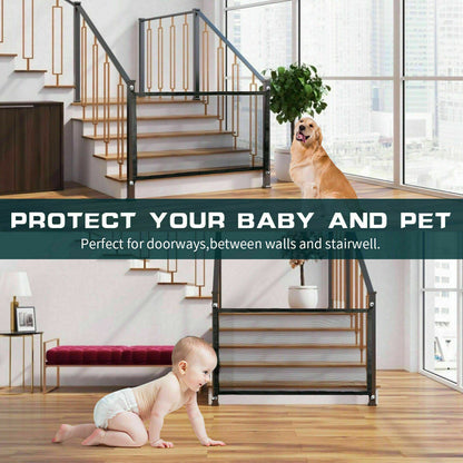Pets Dog Cat Baby Safety Gate Mesh Fence Magic Portable Guard Net Stairs Doors - Paw Pet