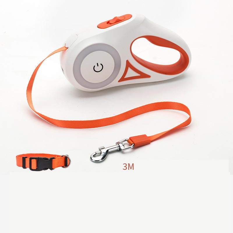 Dog Leash Retractable Leash And Dog Collar Spotlight Automatic Pet Dog Cat Traction Rope For Small Medium Dogs Pet Product - Paw Pet