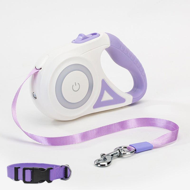 Dog Leash Retractable Leash And Dog Collar Spotlight Automatic Pet Dog Cat Traction Rope For Small Medium Dogs Pet Product - Paw Pet
