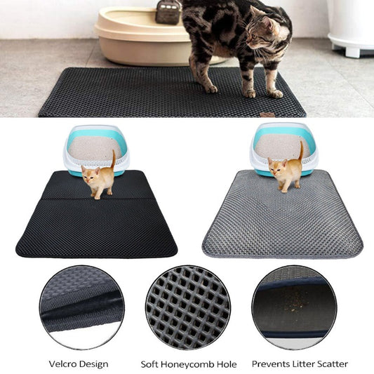 Waterproof Pet Cat Litter Mat EVA Double Layer Cat Litter Trapping Pet Litter Cat Mat Clean Pad Products For Cats Accessories - Paw Pet