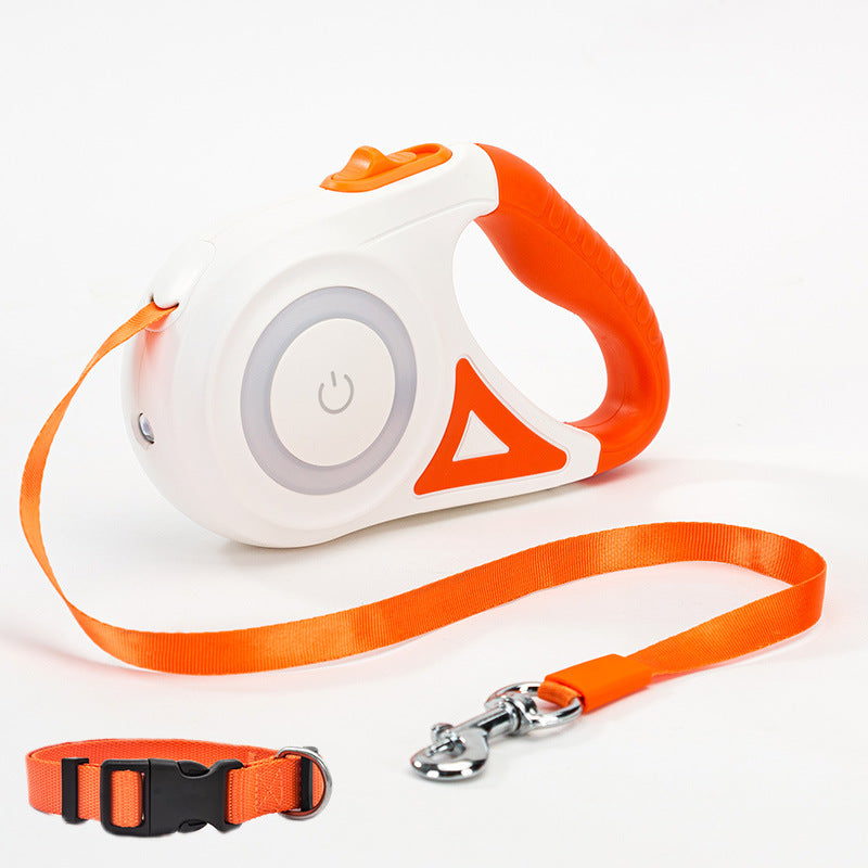 Dog Leash Retractable Leash And Dog Collar Spotlight Automatic Pet Dog Cat Traction Rope For Small Medium Dogs Pet Product - Paw Pet